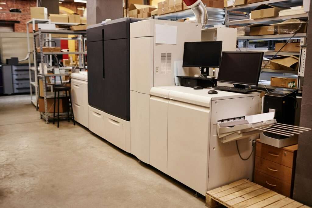 A photo of a printing factory