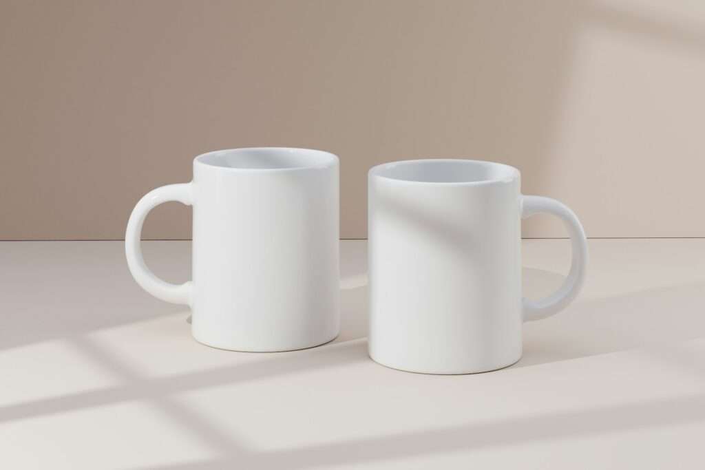 Two white cups image