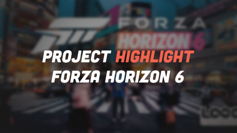 Promo banner reading 'Project Highlight' and 'Forza Horizon 6' over a blurred city street scene.